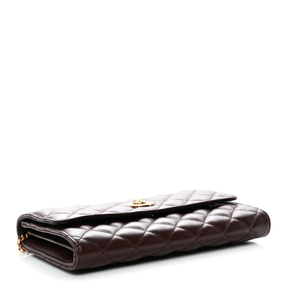 Versace Lambskin Quilted Medusa Wallet On Chain Crossbody Chocolate 4 of 10