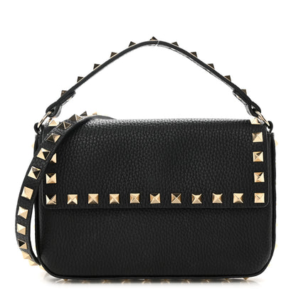 Valentino Garavani Grainy Calfskin Rockstud Crossbody Pouch Black 1 of 7