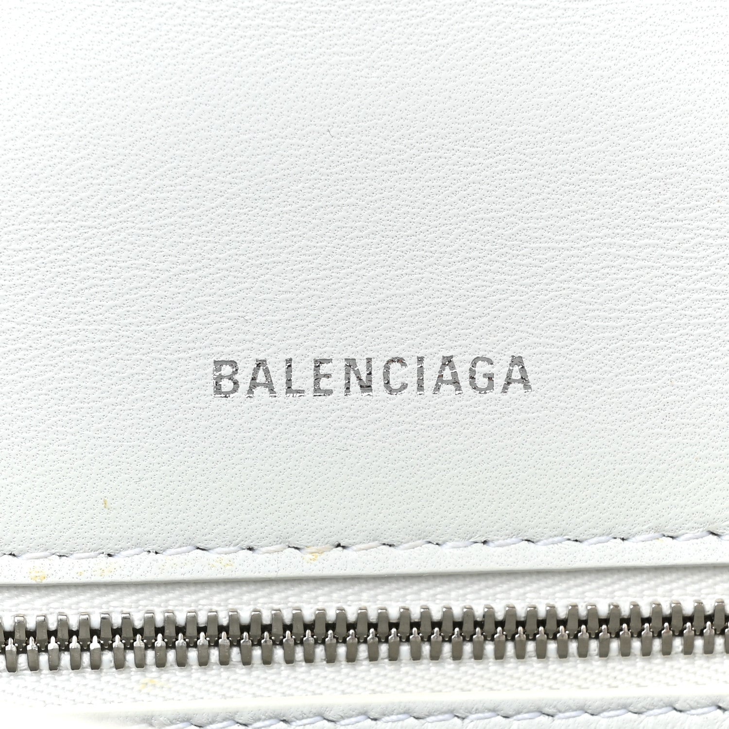 Balenciaga Matte Calfskin Snake Embossed Tonal B Small Hourglass Top Handle Bag Optic White 6 of 16
