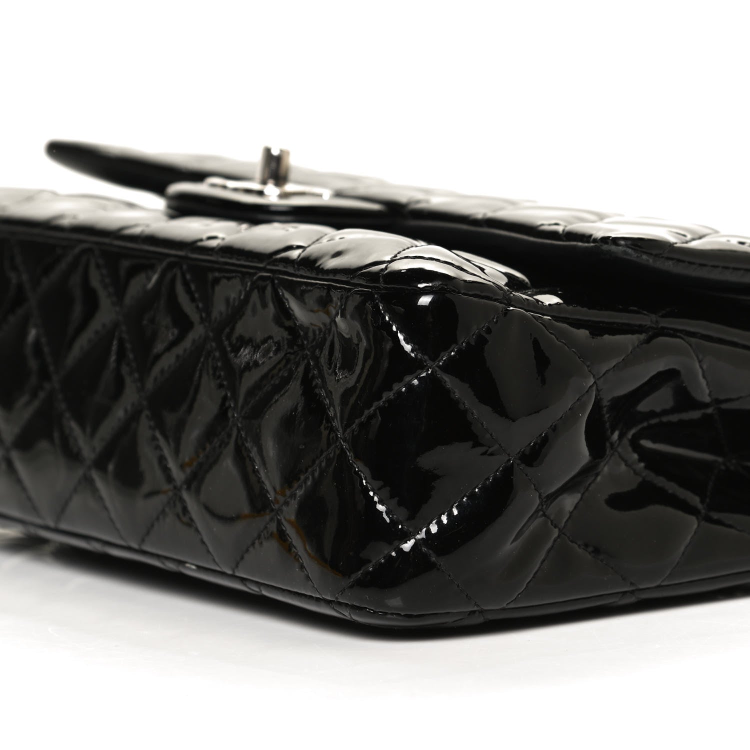 Chanel Patent Quilted Medium Double Flap Black 11 of 11