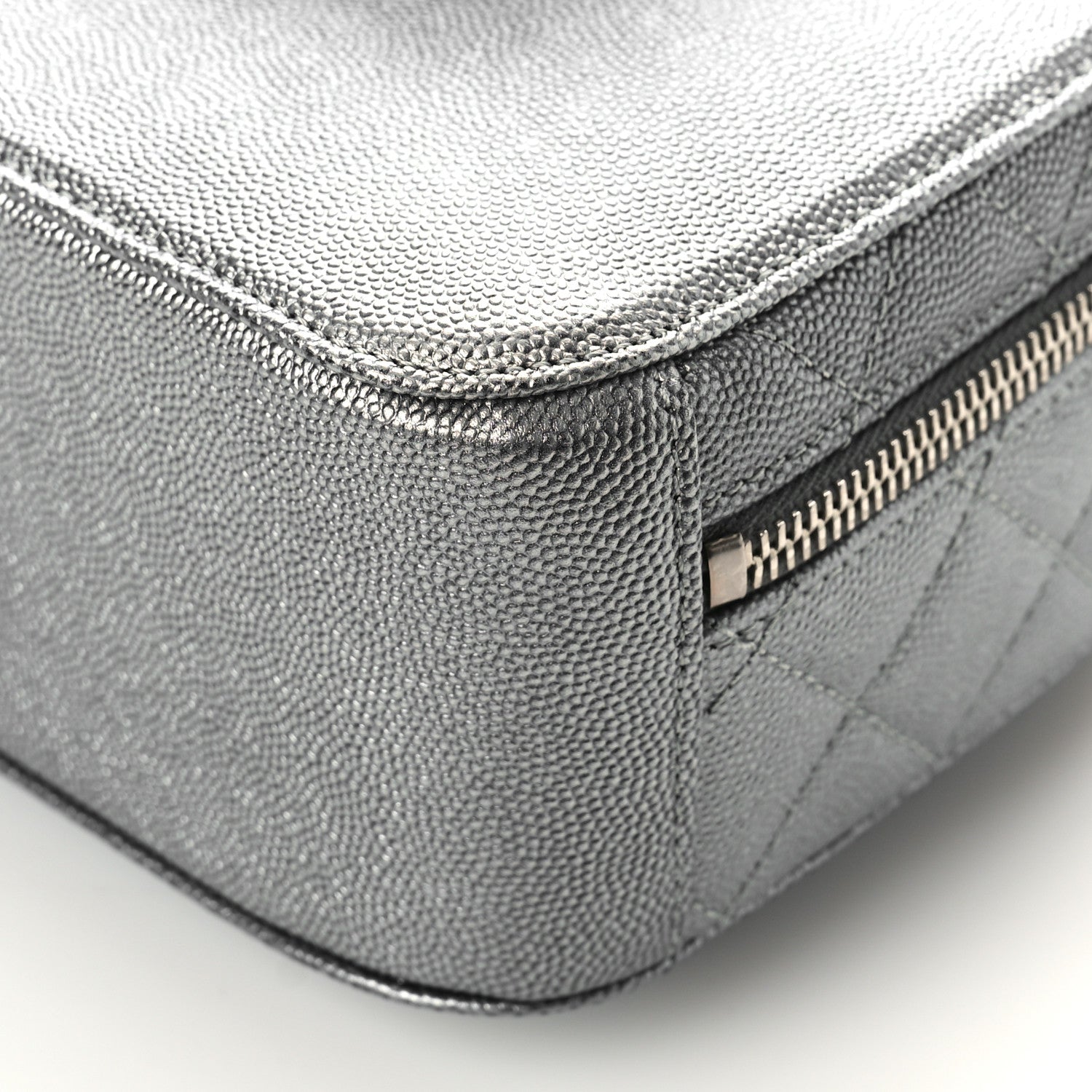 Chanel Metallic Caviar Small Coco Curve Vanity Bag Navy Blue Silver 9 of 9