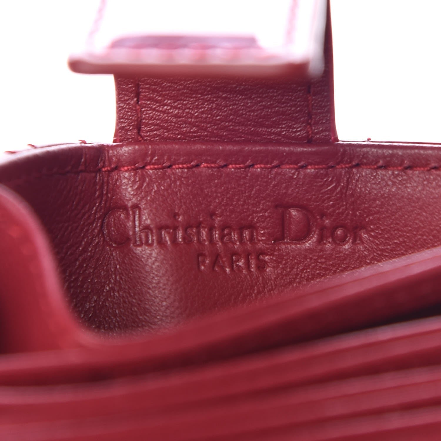 Christian Dior Patent Cannage Lady Dior 5-Gusset Card Holder Scarlet 6 of 9