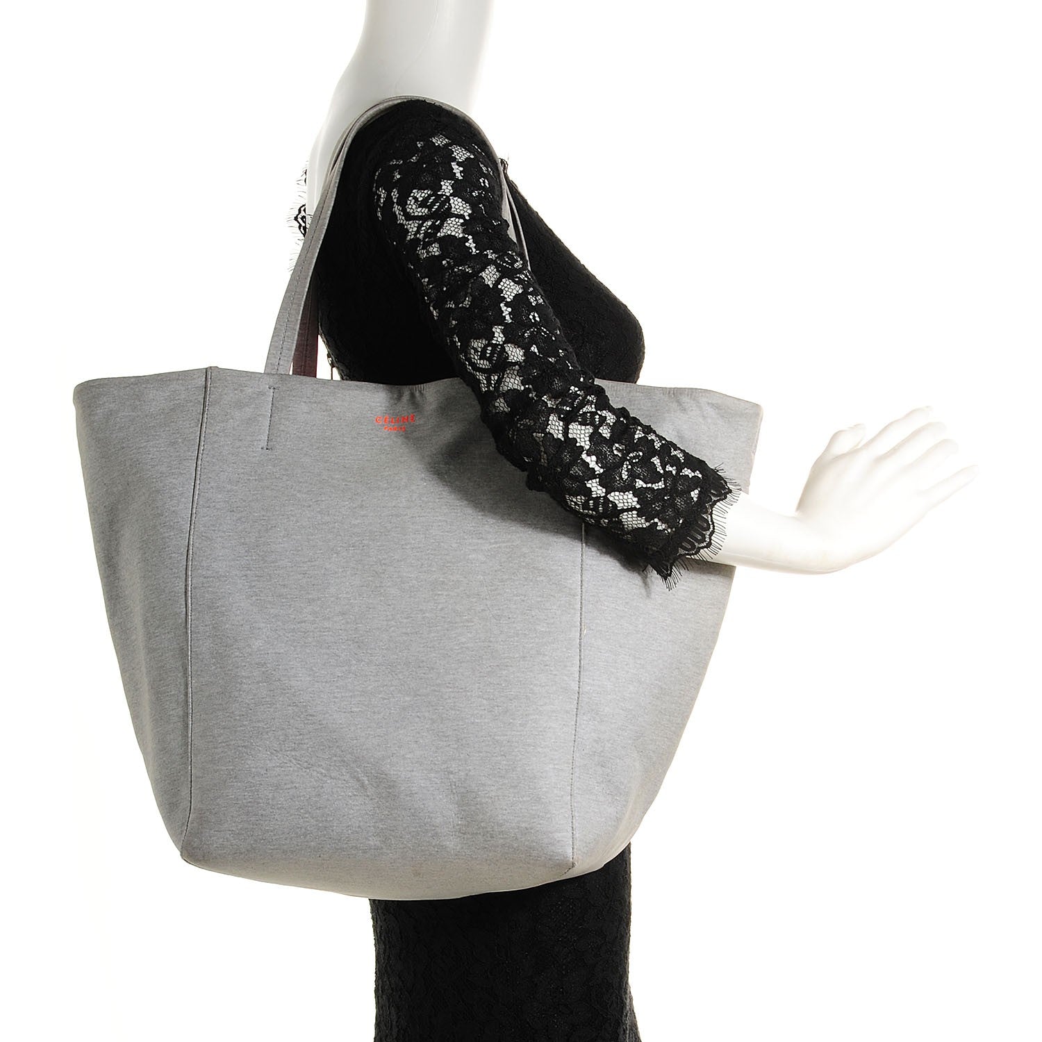 Celine Wool Medium Horizontal Cabas Phantom Pearl Grey 2 of 7