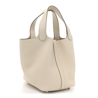 Hermes Taurillon Clemence Picotin Lock 18 PM Beton 3 of 10