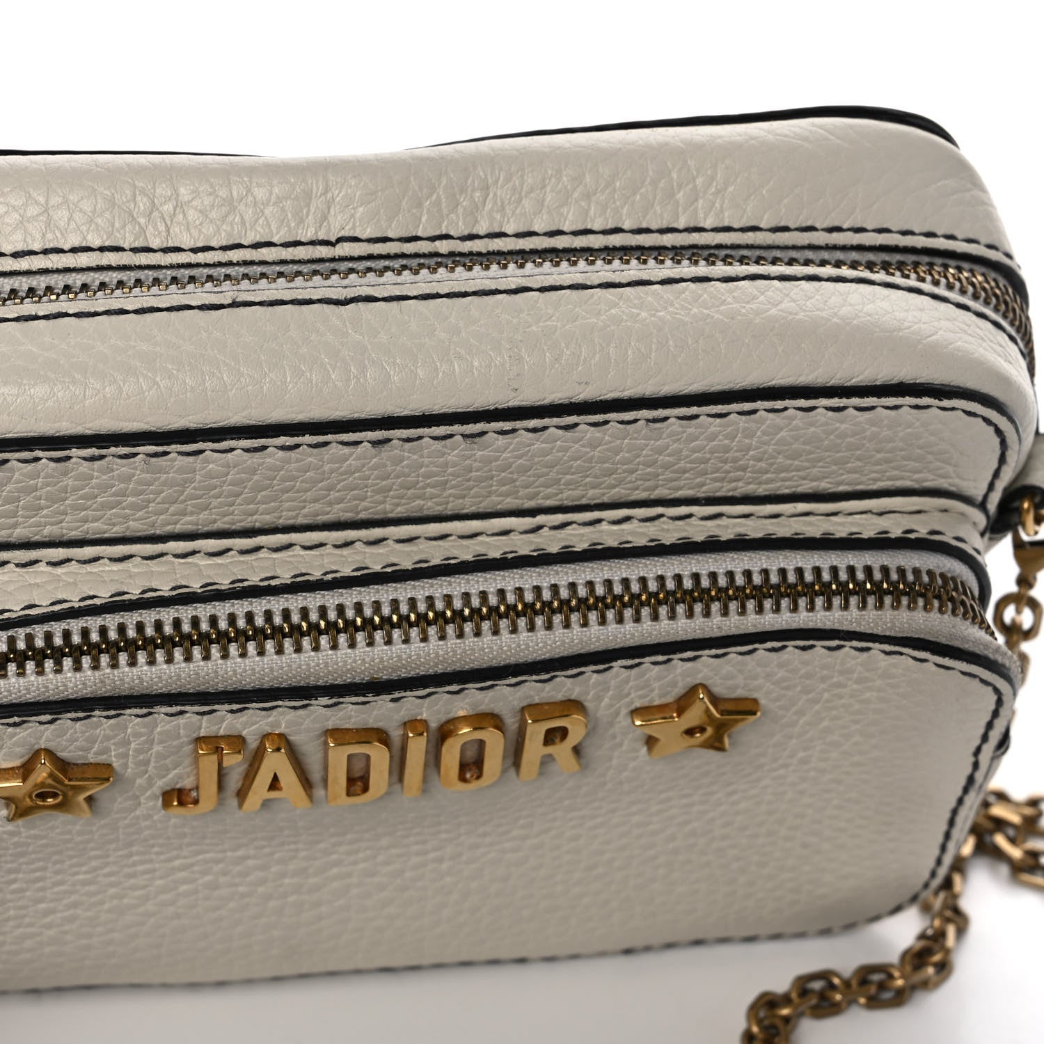 Christian Dior Grained Calfskin J'Adior Camera Case Clutch With Chain White 18 of 20