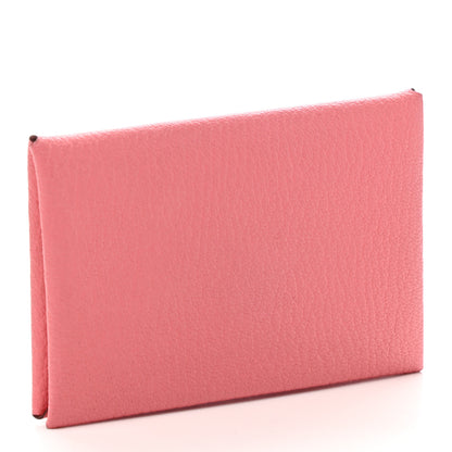 Hermes Chevre Mysore Calvi Card Case Rose Ete 3 of 9