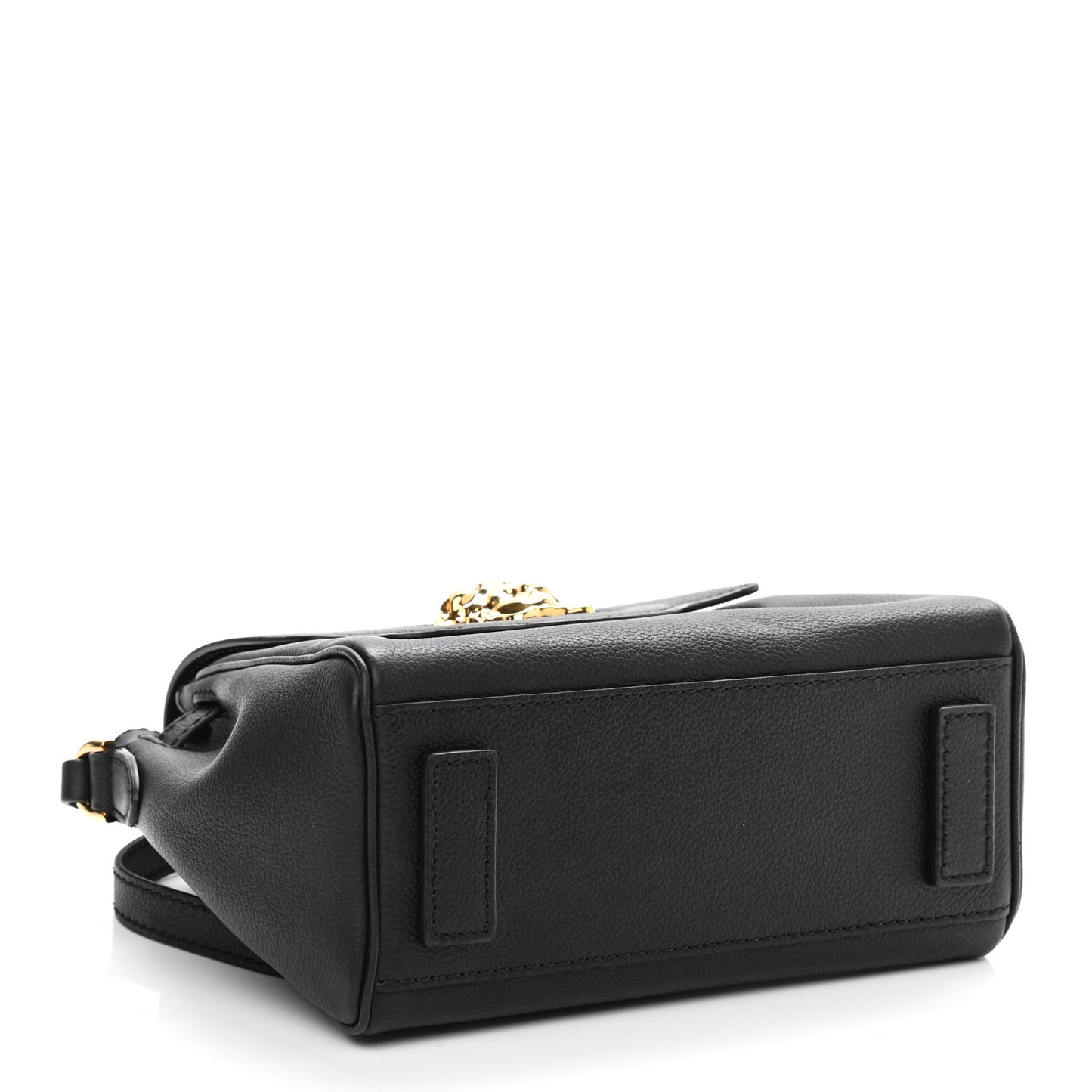 Grained Calfskin Small La Medusa Top Handle Bag Black