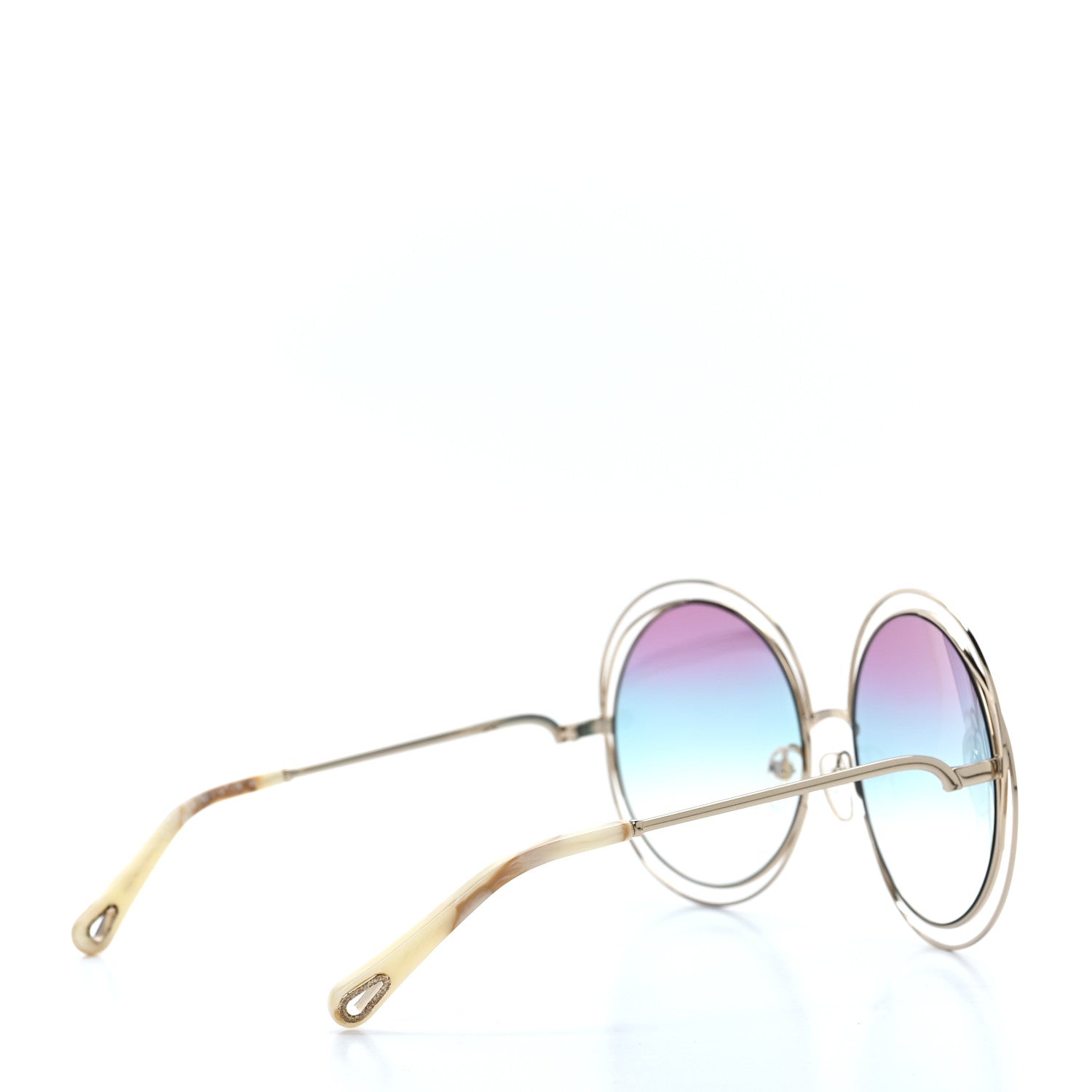 Chloe Metal Oversized Round Carlina Oversized Round Sunglasses CE114SD Gold 4 of 7