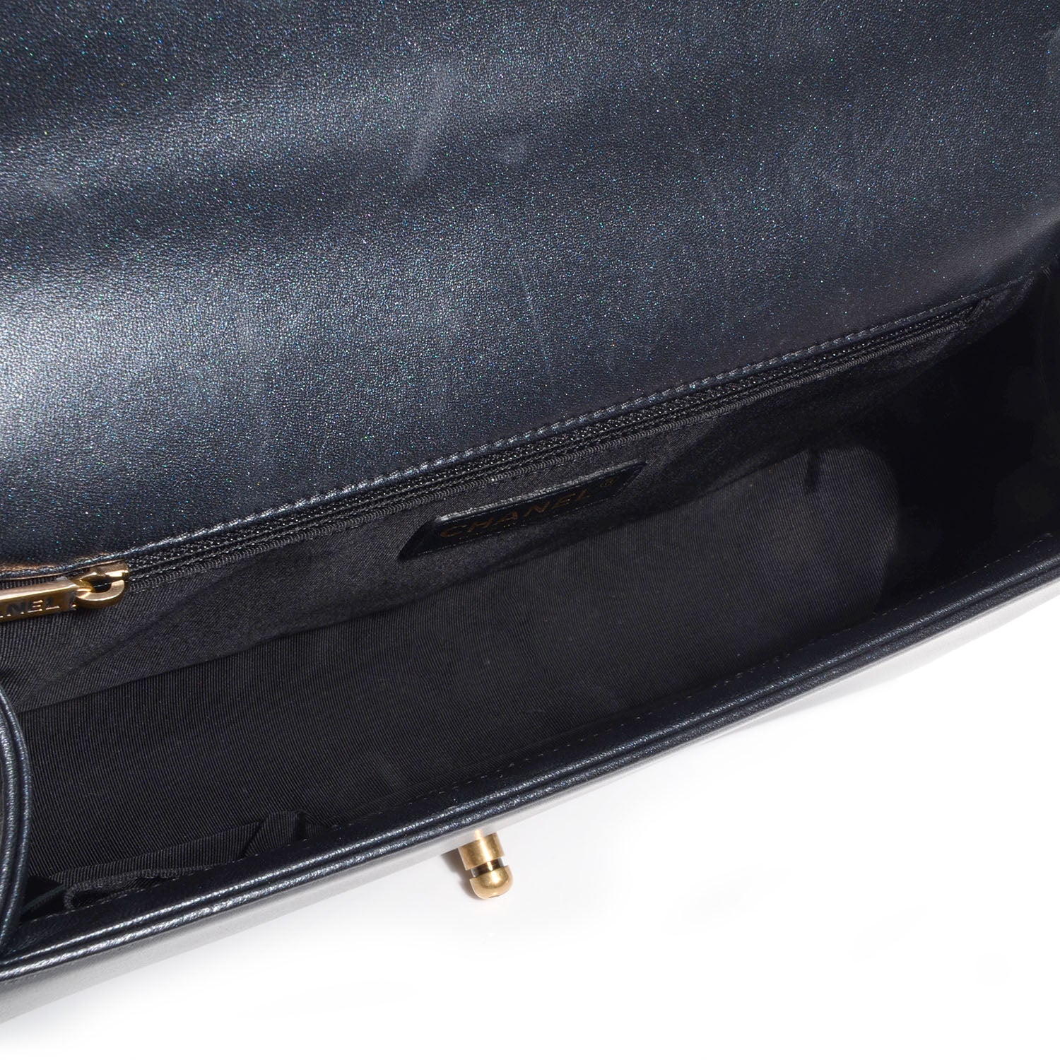 Chanel Lambskin Quilted Medium Boy Flap Pearl Black 5 of 8