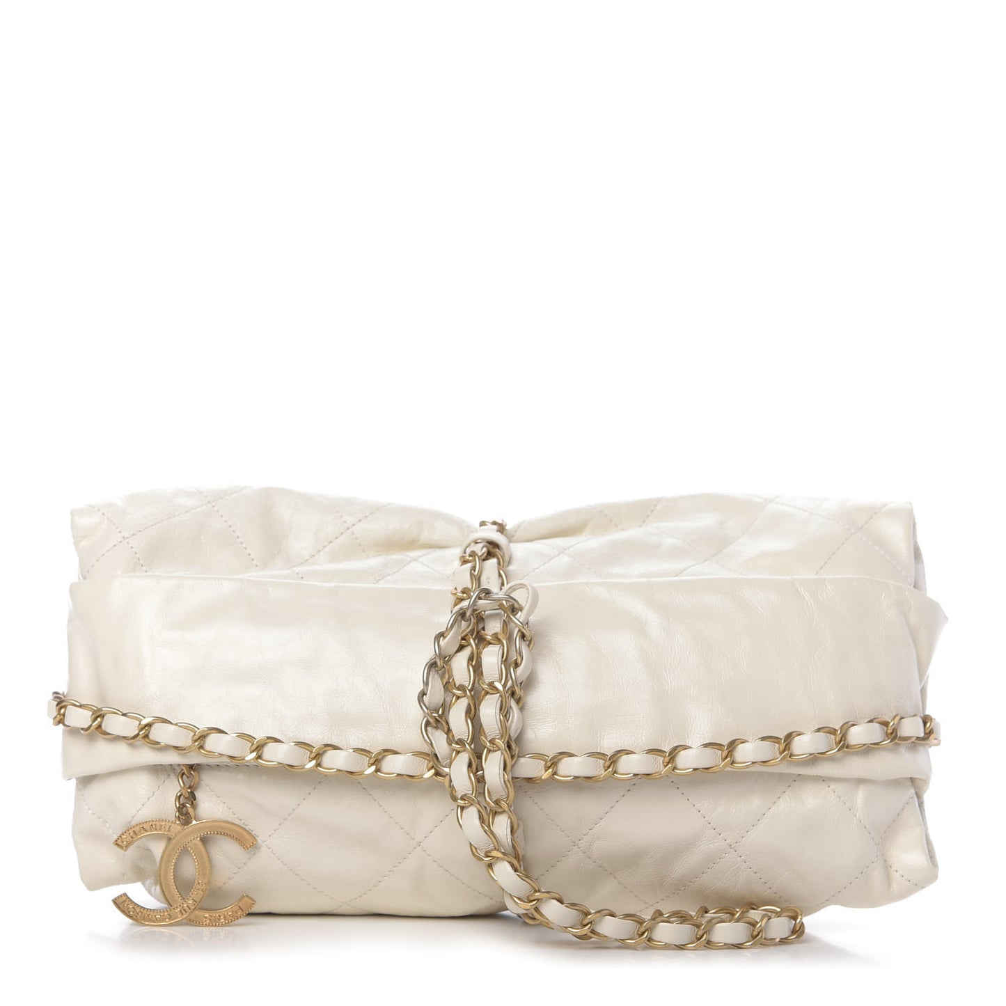 Calfskin Quilted Baluchon Dark White