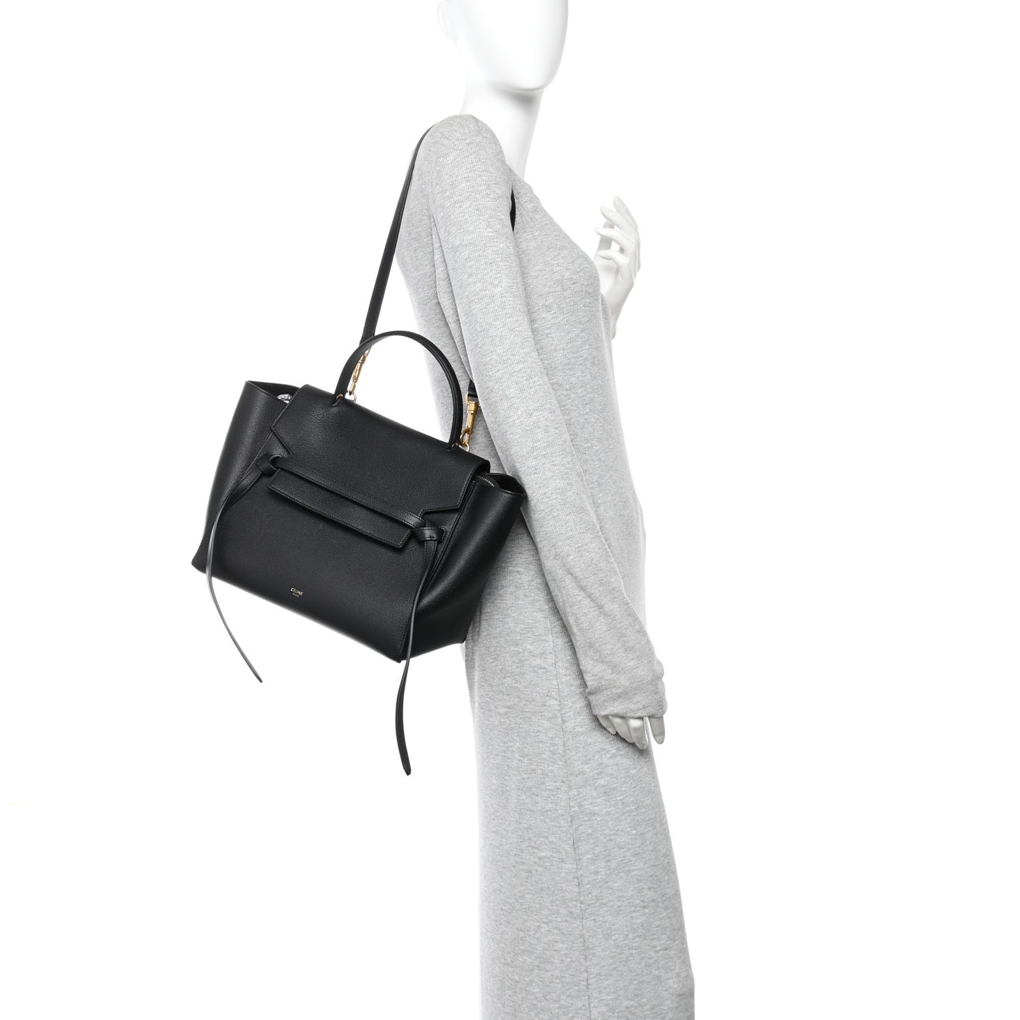 Grained Calfskin Mini Belt Bag Black