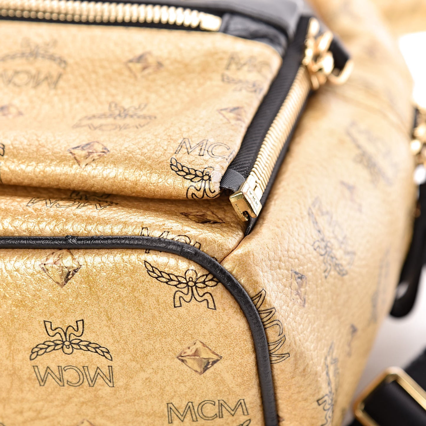 Metallic Visetos Studded Small Dual Stark Backpack Gold