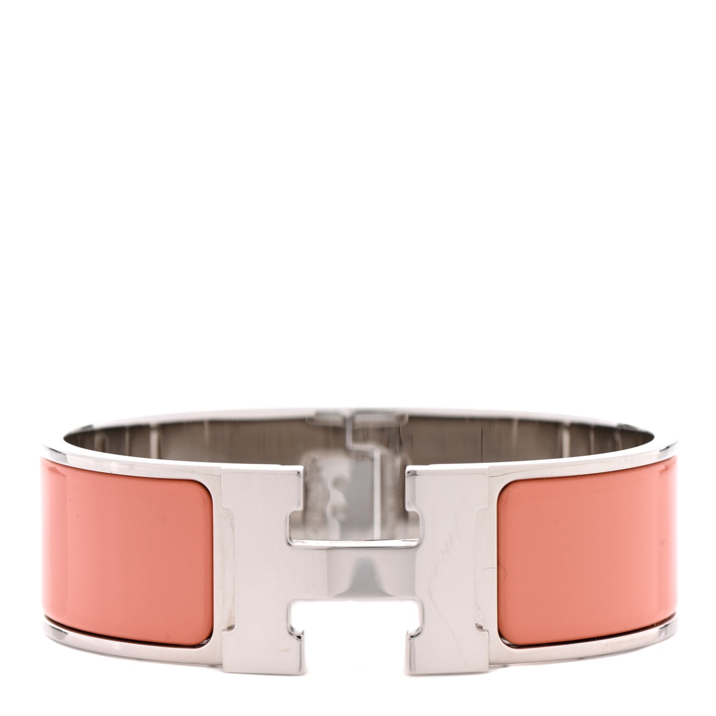 Enamel Wide Clic Clac H Bracelet GM Rose Saumon