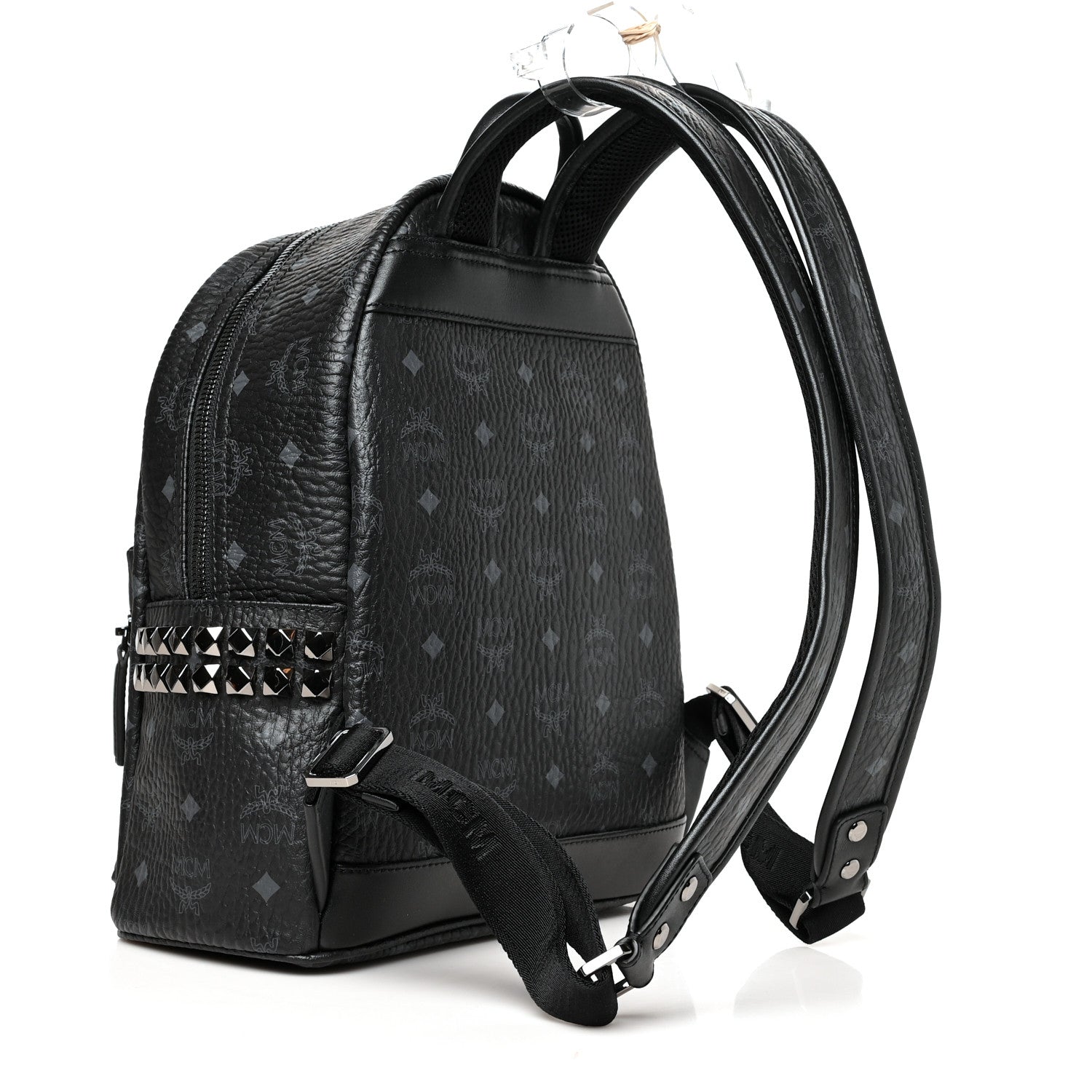 MCM Visetos Small Side Stud Stark Backpack Black 3 of 9
