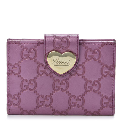 Gucci Metallic Soft Guccissima Heart Travel Wallet Fresia Rose 1 of 9