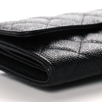 Chanel Caviar Quilted Large Gusset Flap Wallet Black 10 of 14