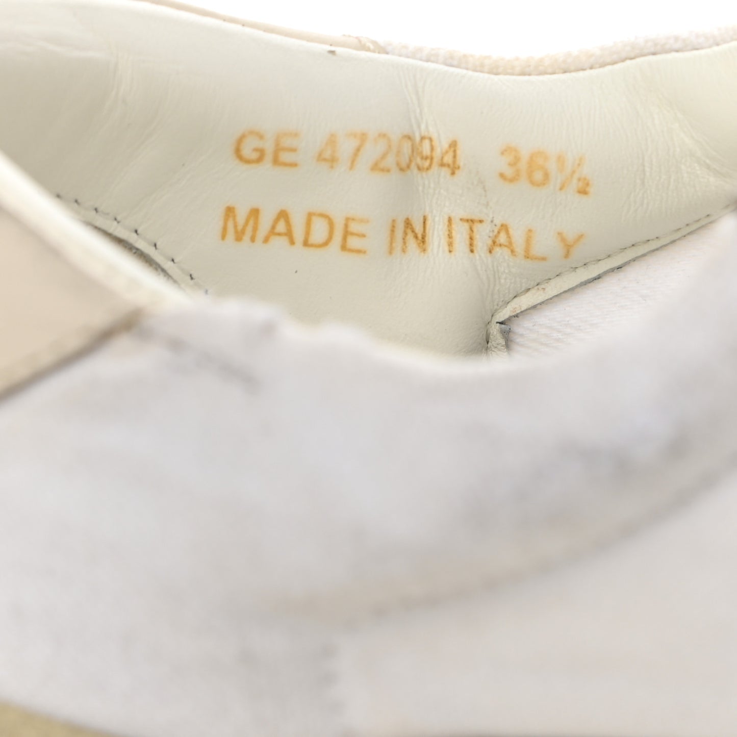 Distressed Canvas Court Classic Sneakers 36.5 White