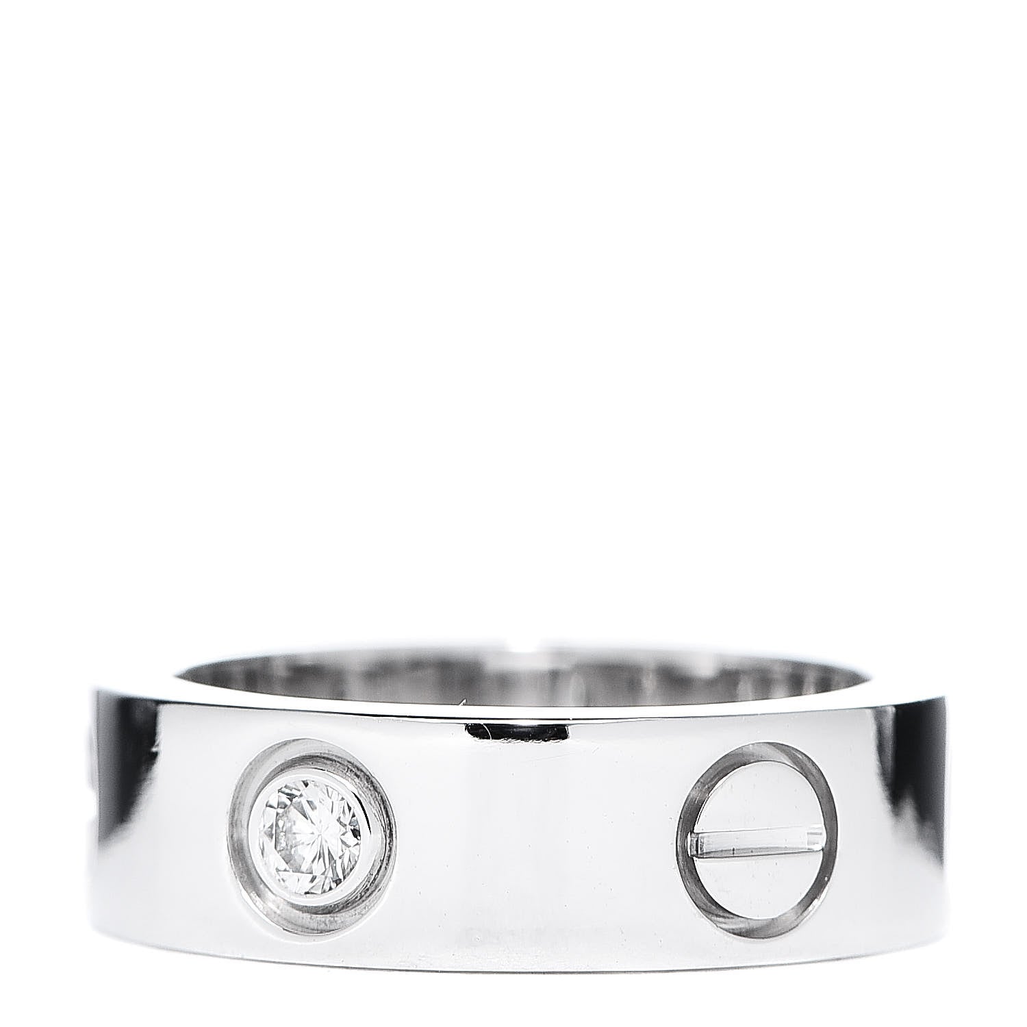 Cartier 18K White Gold 3 Diamond 5.5mm LOVE Ring 47 4.25 3 of 5