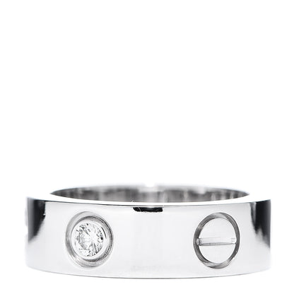 Cartier 18K White Gold 3 Diamond 5.5mm LOVE Ring 47 4.25 3 of 5