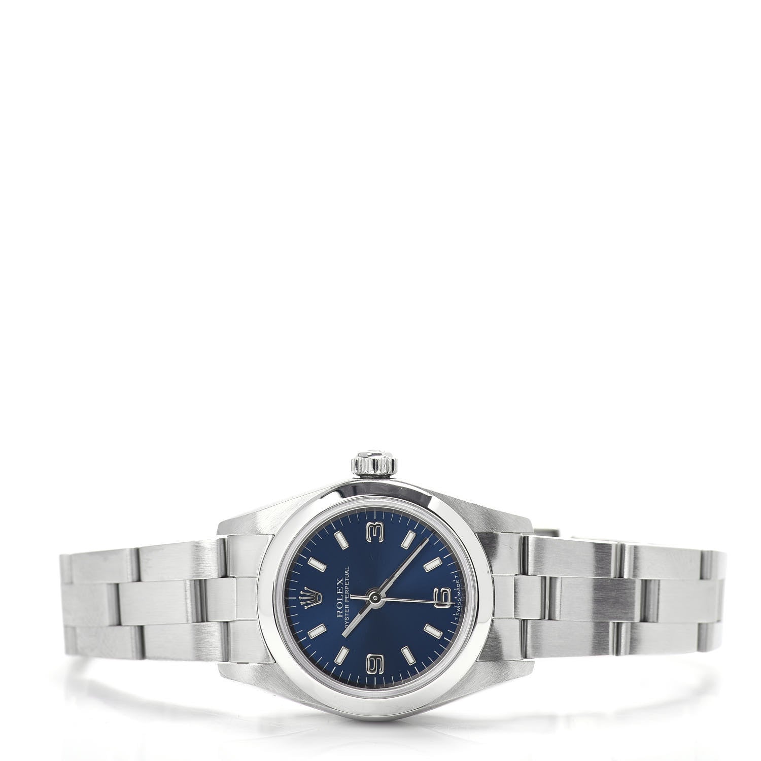 Rolex Stainless Steel 24mm Oyster Perpetual Watch Blue 76080 2 of 4