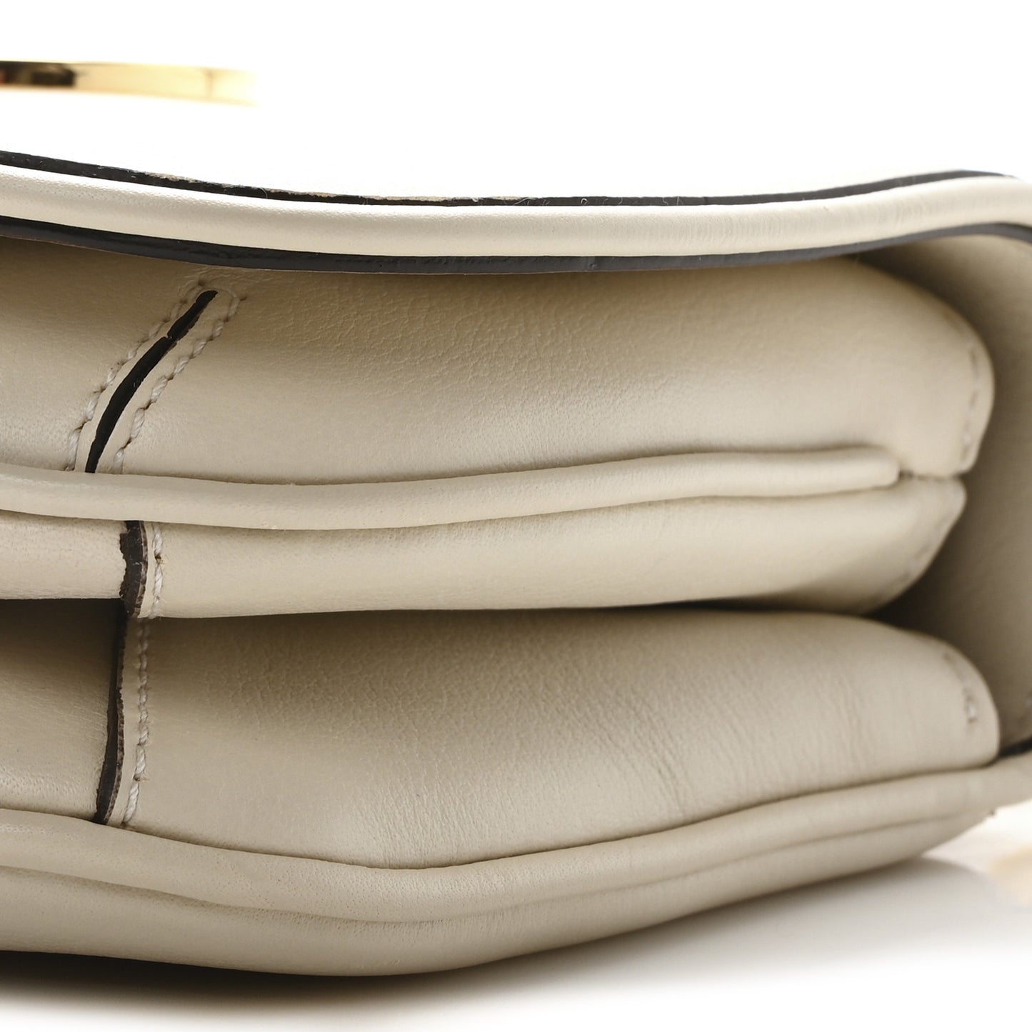 Roxy Calfskin Web Mini Blondie Shoulder Bag White