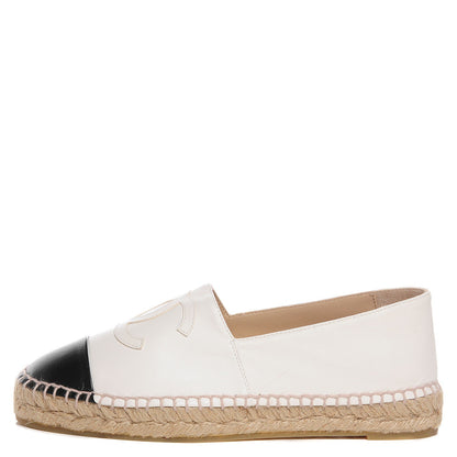 Chanel Lambskin Espadrilles 37 White Black 1 of 6