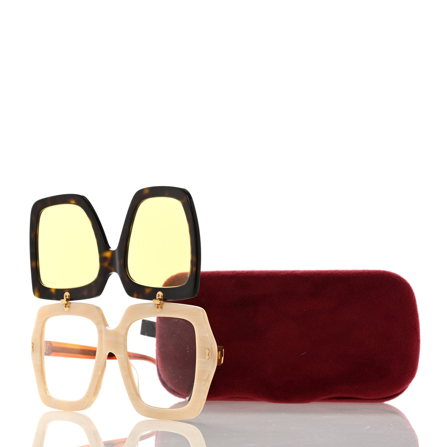 Gucci Acetate Oversized Flip Up Sunglasses GG0088S Tortoise 9 of 9
