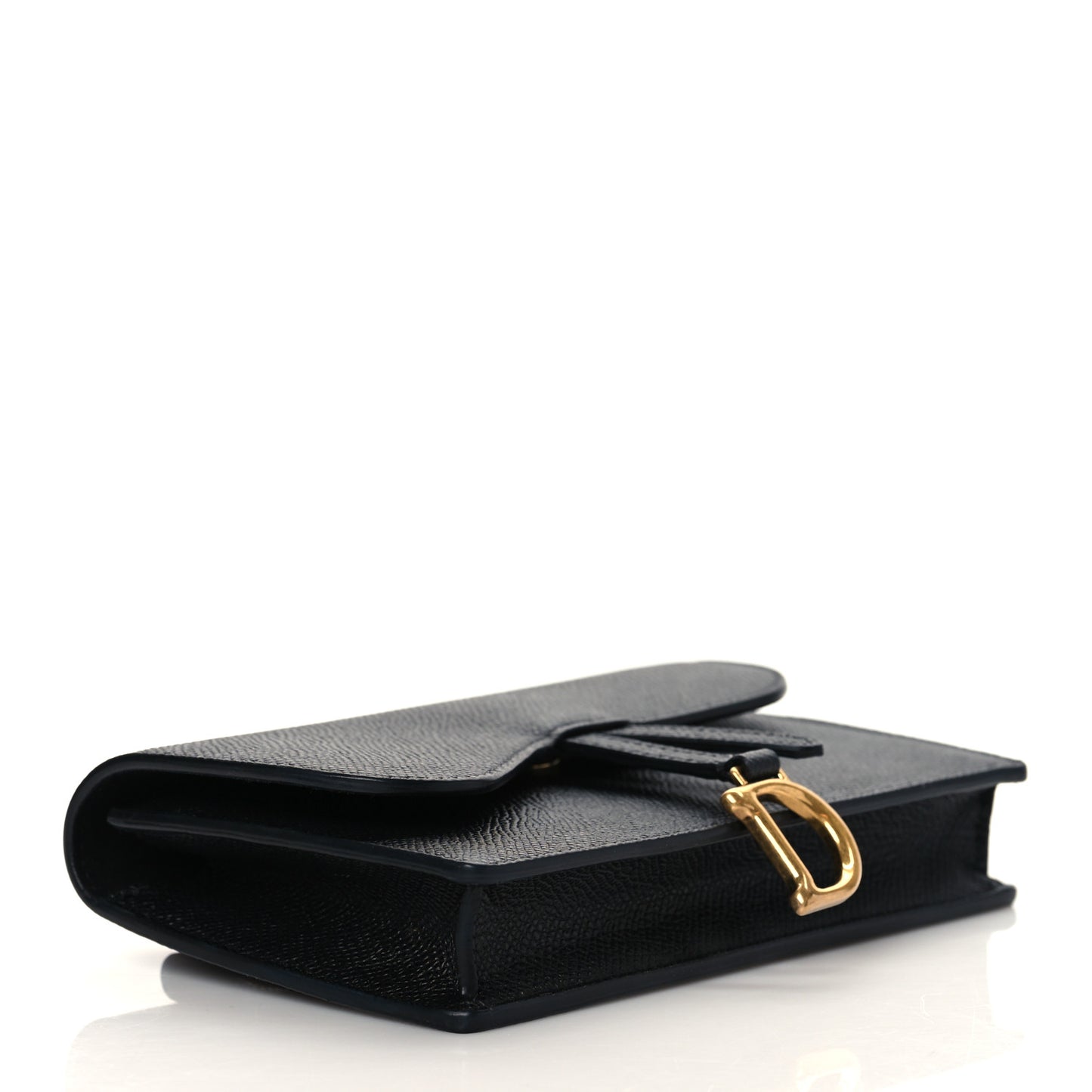 Grained Calfskin Saddle Belt Bag Black