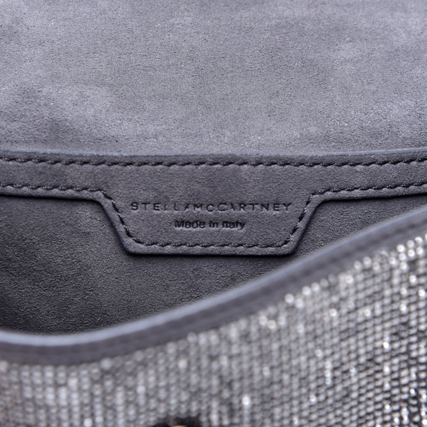 Crystal Stones Tiny Fold Over Falabella Grey