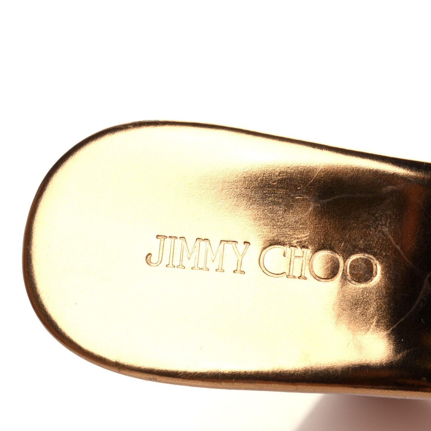 Metallic Patent Calfskin Cork Wedge Sandal 38 Bronze