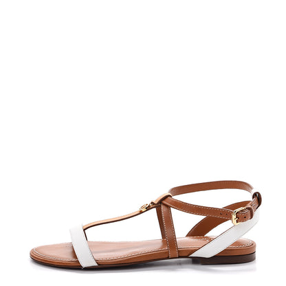 Louis Vuitton Calfskin Farenheit Flat Sandals 37 Ecru 1 of 7