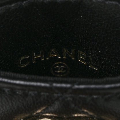 Chanel Shiny Lambskin Ribbon Quilted Card Holder On Chain Black 4 of 8