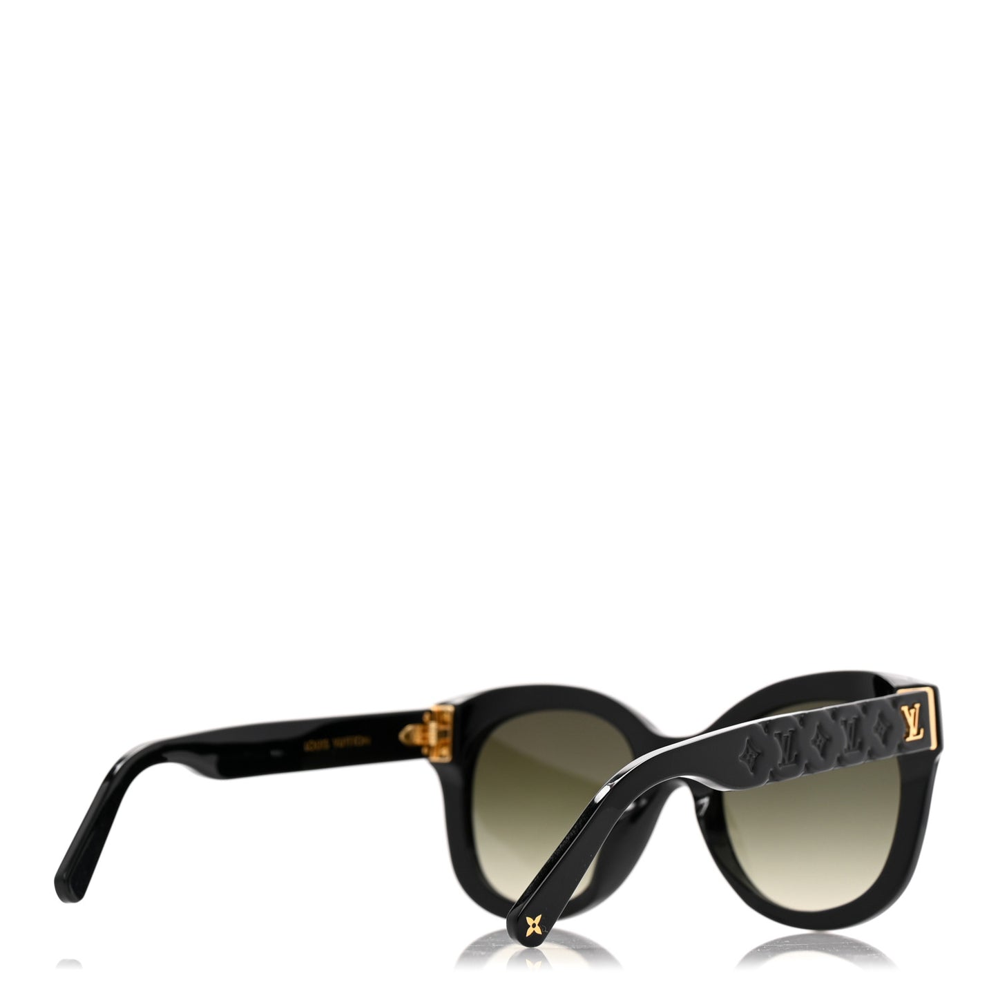 Acetate LV Empreinte Light Round Sunglasses Z1879E Black