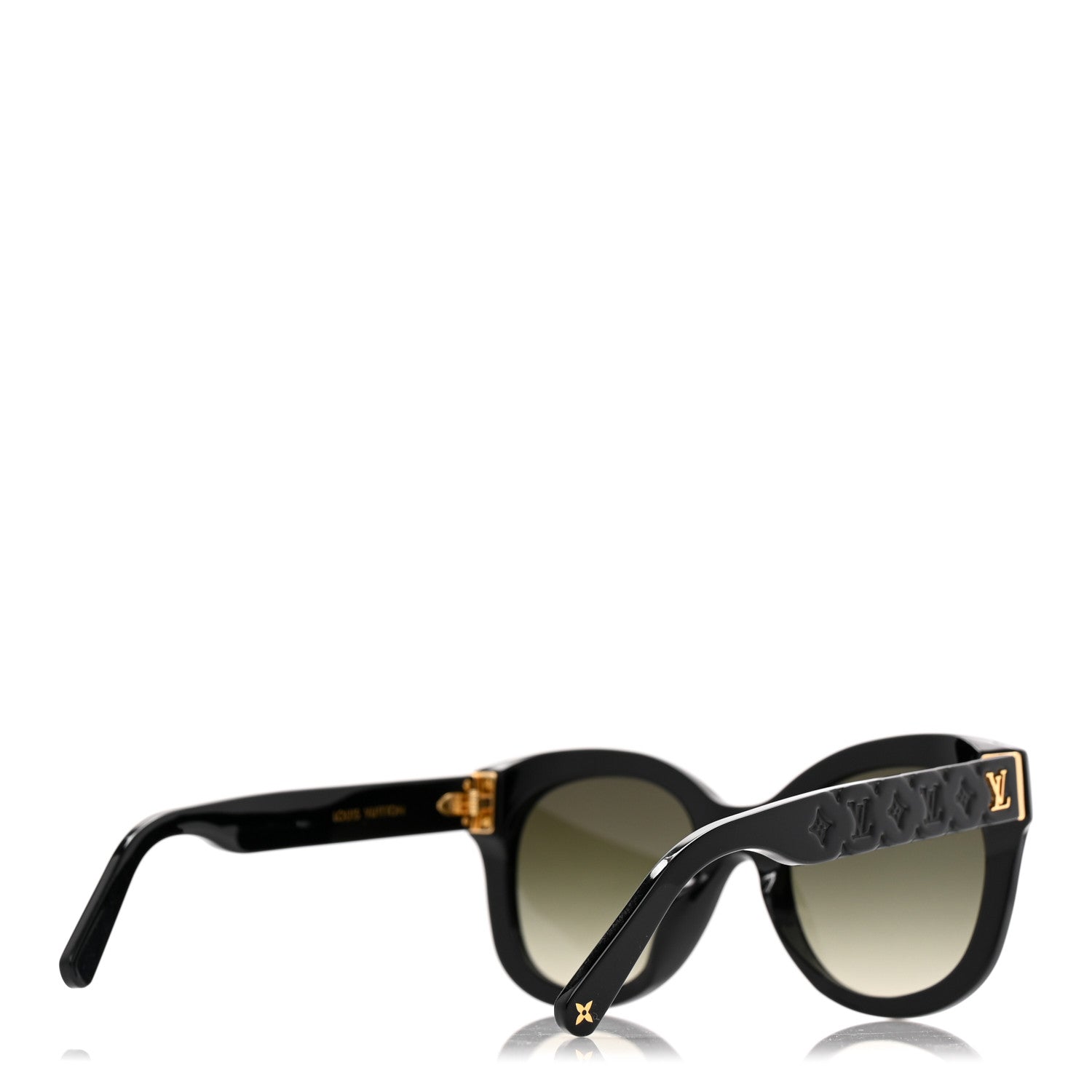 Louis Vuitton Acetate LV Empreinte Light Round Sunglasses Z1879E Black 4 of 8