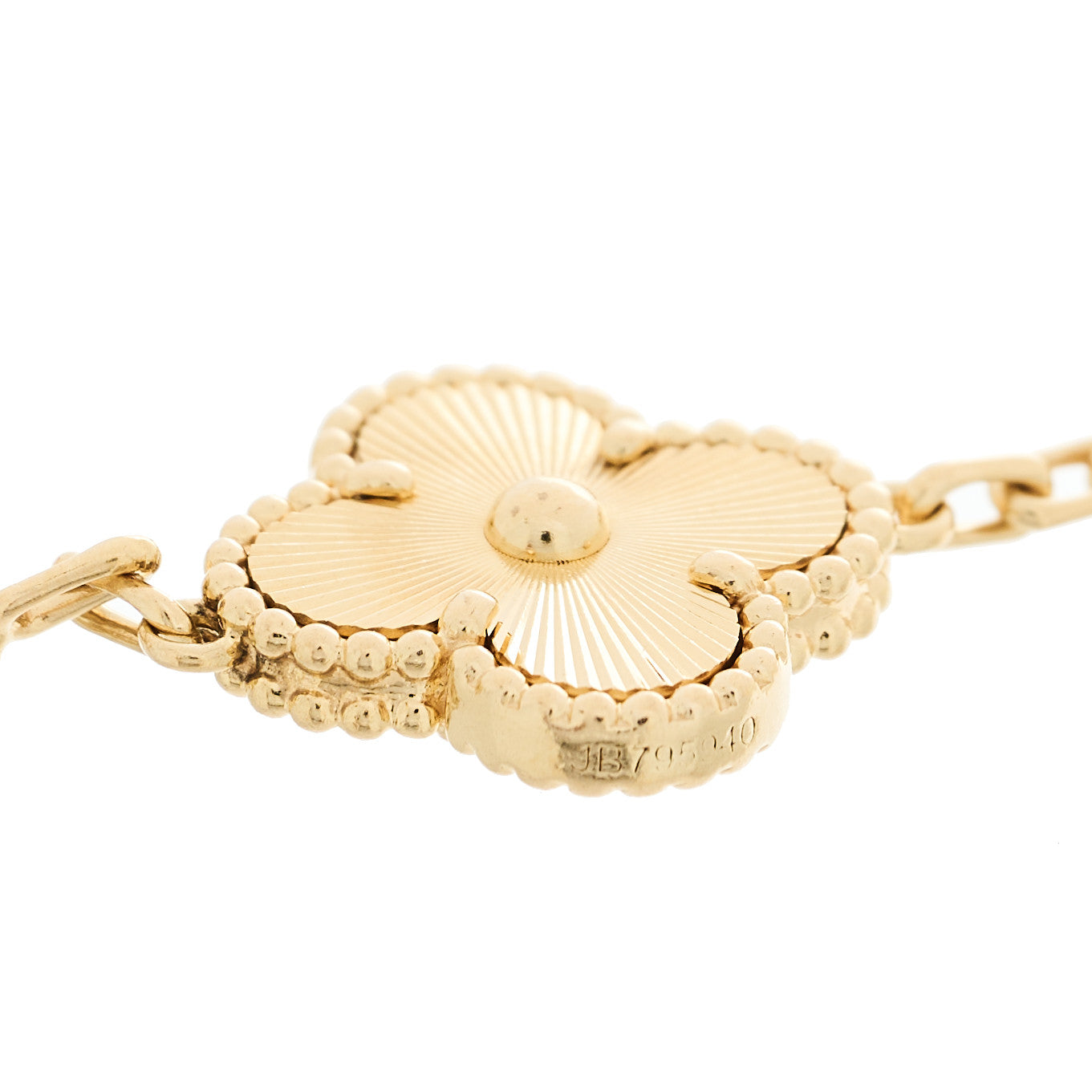 Van Cleef & Arpels 18K Yellow Gold 5 Motifs Guilloche Vintage Alhambra Bracelet 3 of 4