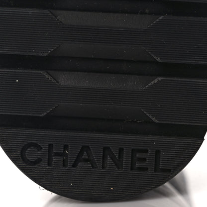 Chanel Calfskin Shiny Calfskin Quilted Lace Up Combat Boots 39 Black 6 of 10