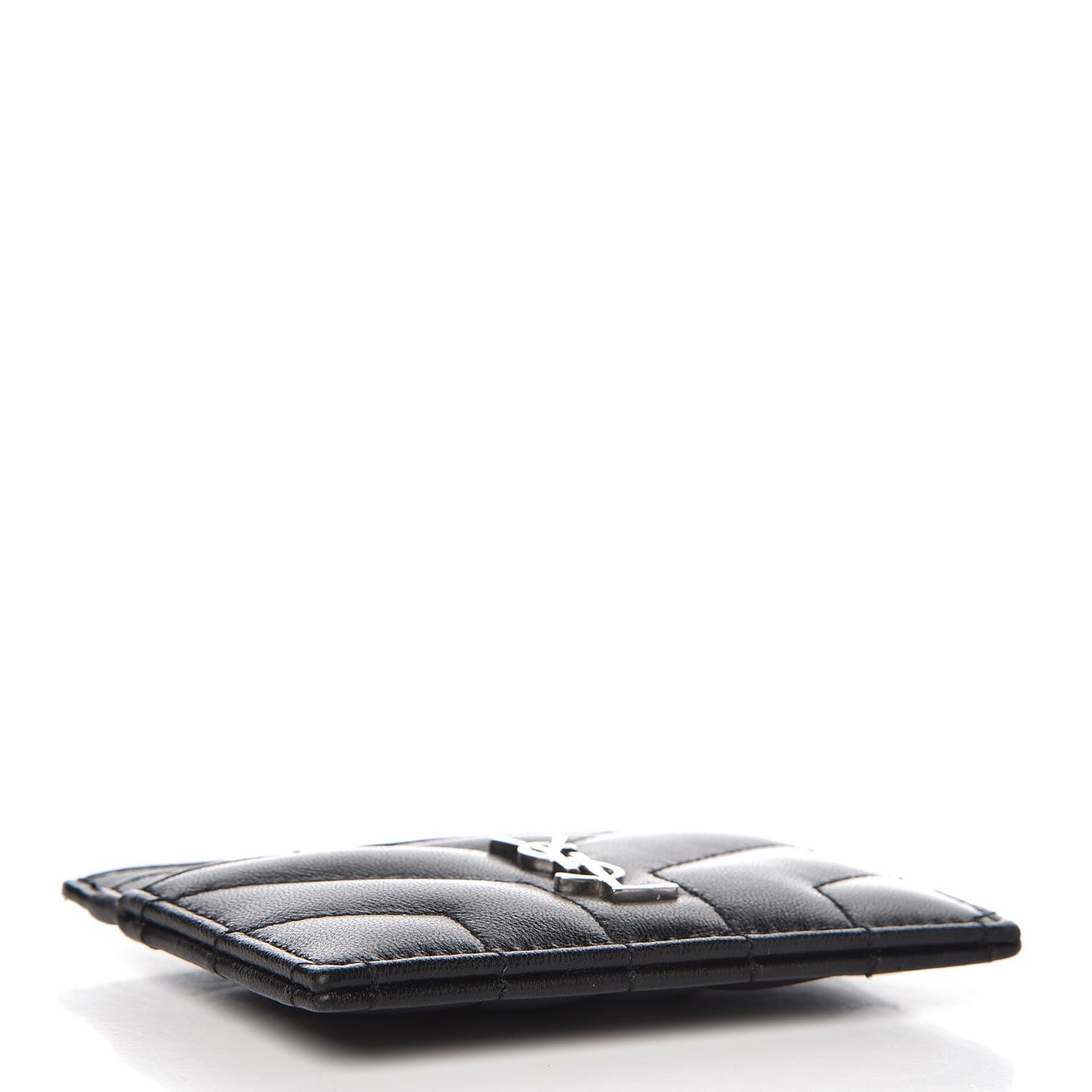 Calfskin Y Quilted Monogram LouLou Credit Card Case Black