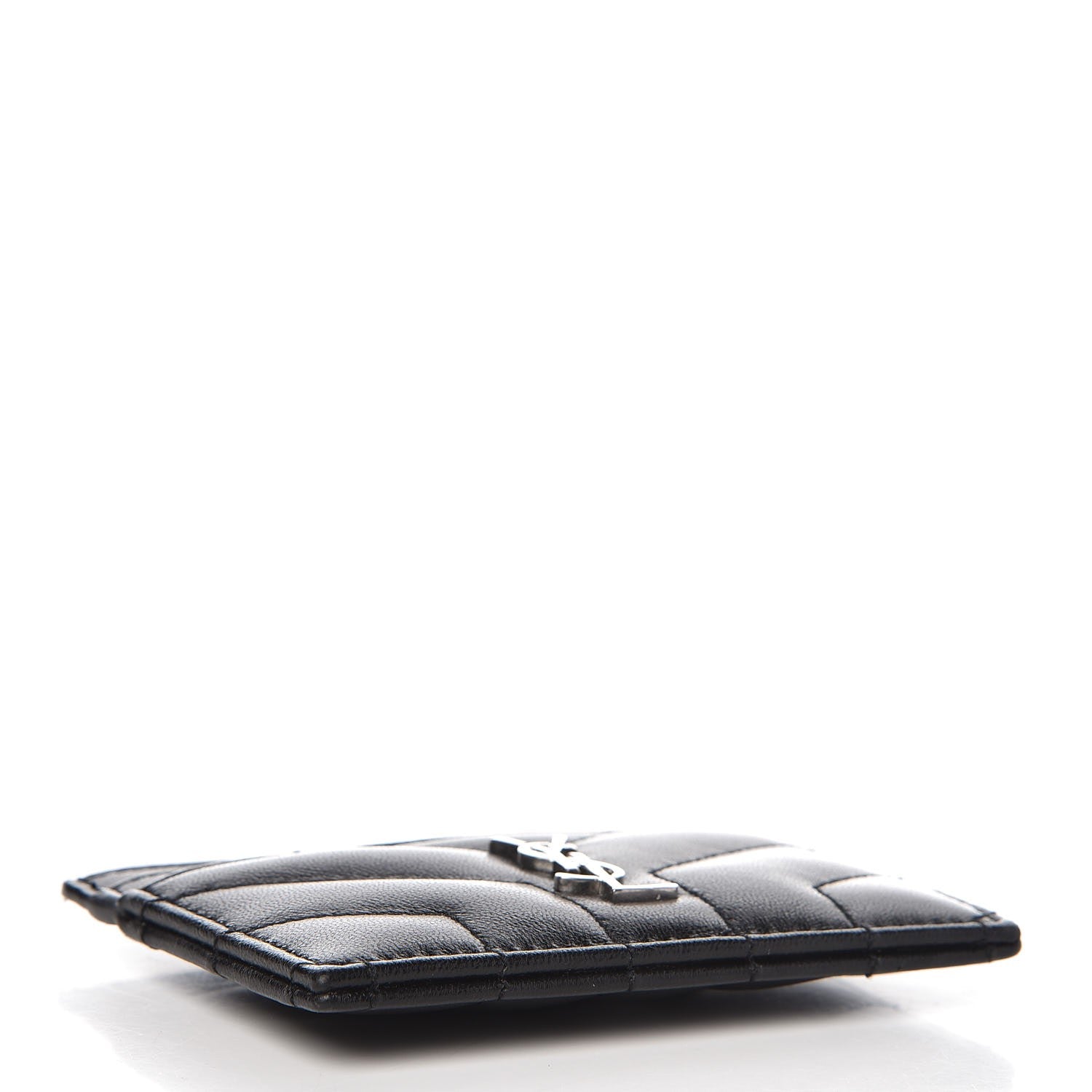 Saint Laurent Calfskin Y Quilted Monogram LouLou Credit Card Case Black 4 of 8