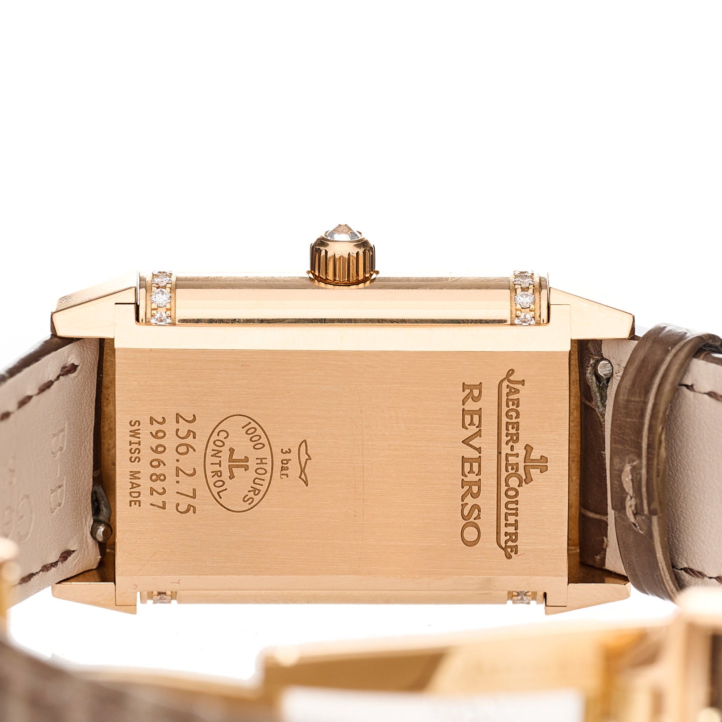 18K Rose Gold Diamond 23mm Reverso Classic Duetto Manual Winding Watch Q2562402