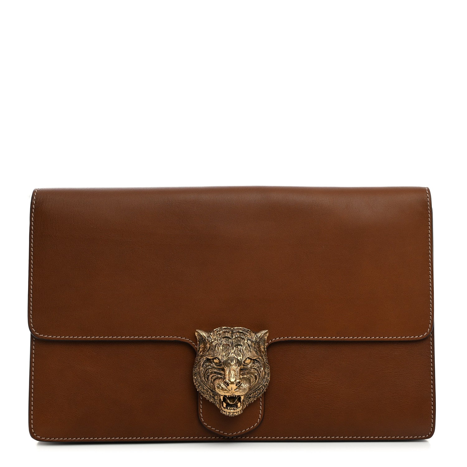 Gucci Calfskin Animalier Clutch Brown 1 of 7