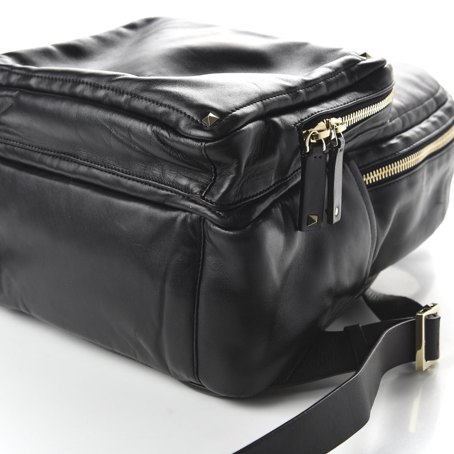 Calfskin Rockstud Backpack Black