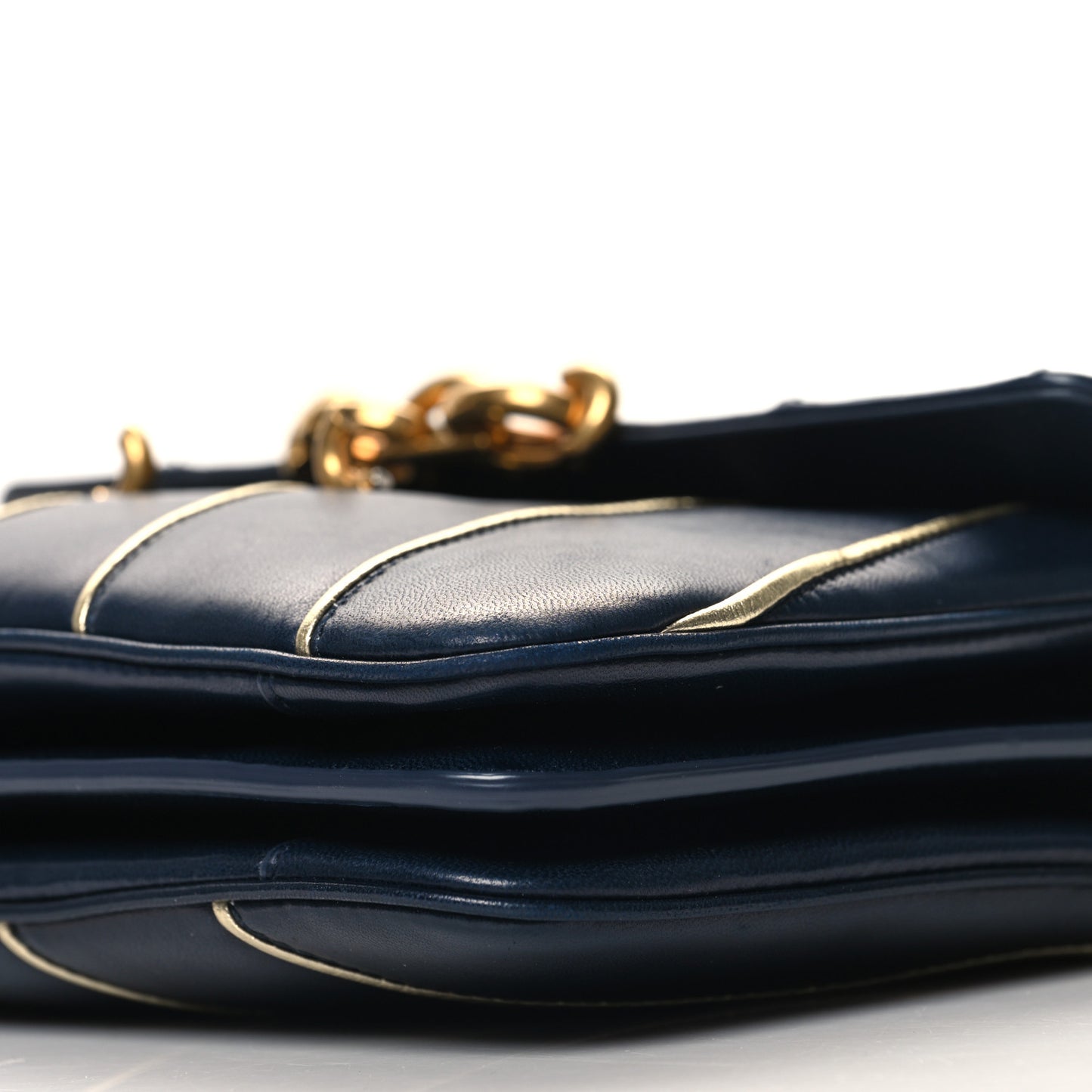 Lambskin Quilted Le Maillon Satchel Marine