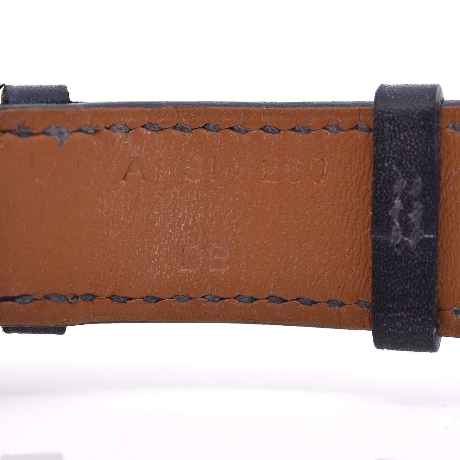 Hermes Barenia Eperon D'Or 38mm Apple Watch Single Tour Band Marine 3 of 5
