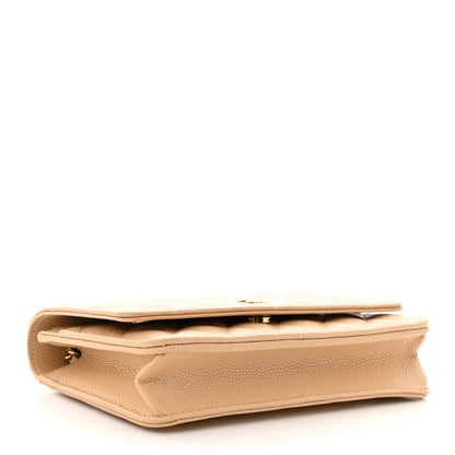 Chanel Caviar Quilted Wallet on Chain WOC Beige 4 of 12