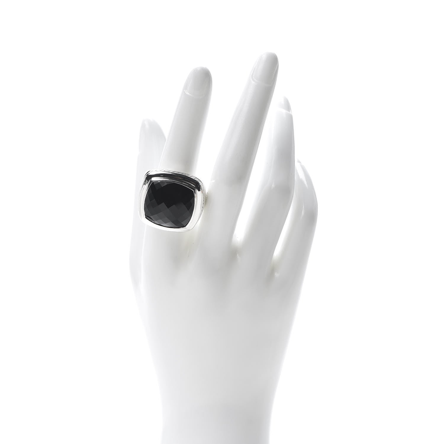 David Yurman Sterling Silver Black Onyx 20mm Albion Statement Ring 57 8 2 of 7