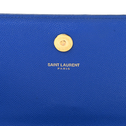 Saint Laurent Grain De Poudre Classic Monogram Cassandre Clutch Blue Majorelle 6 of 9