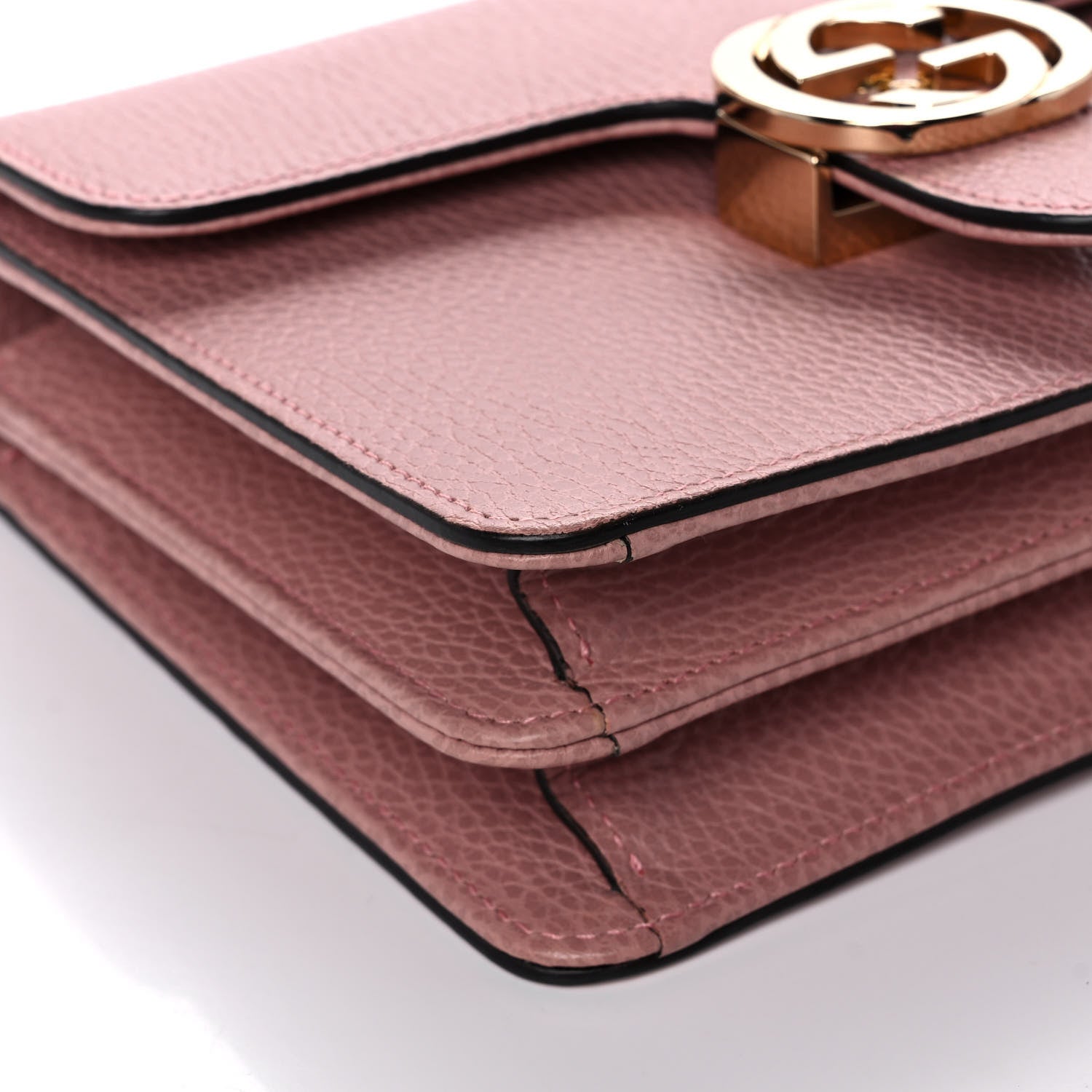 Gucci Dollar Calfskin Small Interlocking G Shoulder Bag Soft Pink 9 of 11