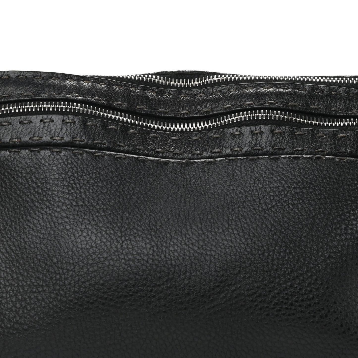 Calfskin Romano Selleria Chain Shoulder Bag Black