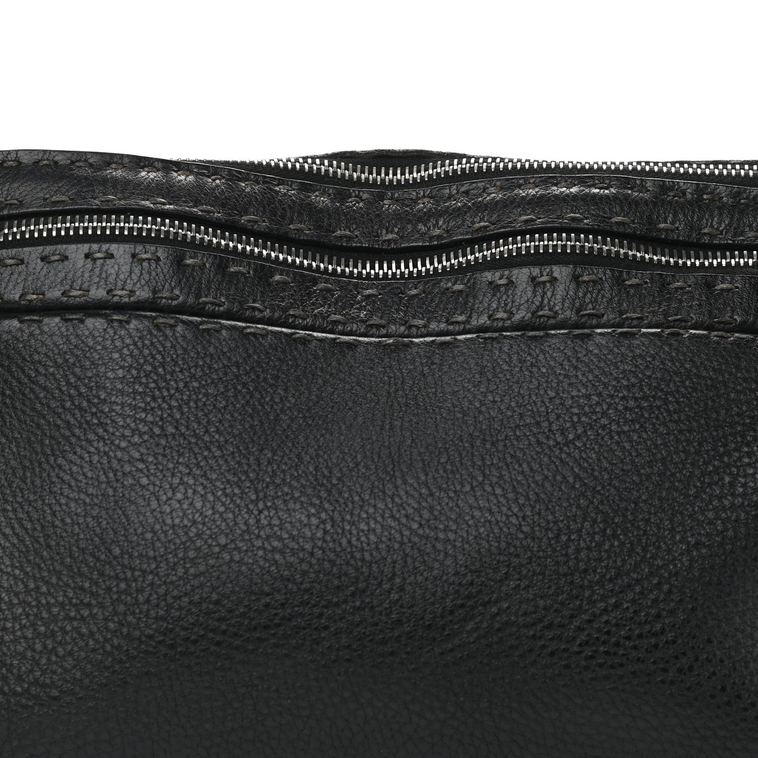 Fendi Calfskin Romano Selleria Chain Shoulder Bag Black 8 of 13