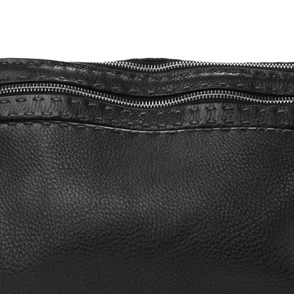 Fendi Calfskin Romano Selleria Chain Shoulder Bag Black 8 of 13